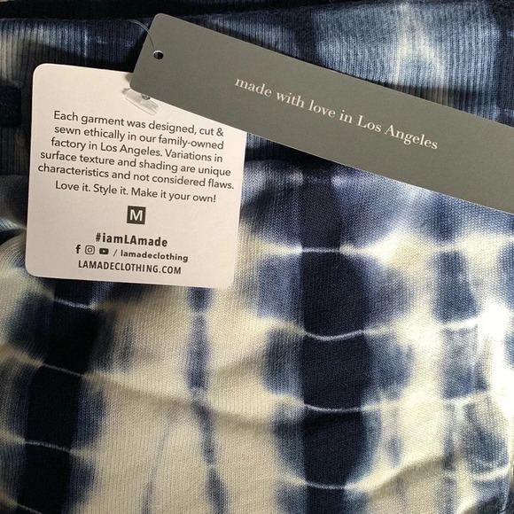 LAmade™ Drawstring Midi Shorts in Tie-Dye - Blue/White - Size Medium - NWT - Picture 7 of 8